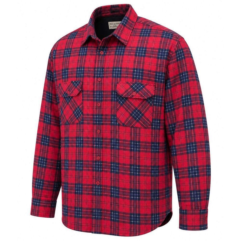 Midwest Traders Flannel Shacket Men 3XL Red Plaid LS Diamond Quilted Utility